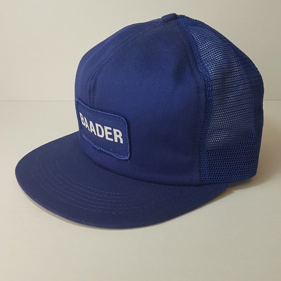 Vintage 80s BAADER Hat Snapback Trucker Hat Classic Cap Blue - Picture 5 of 15